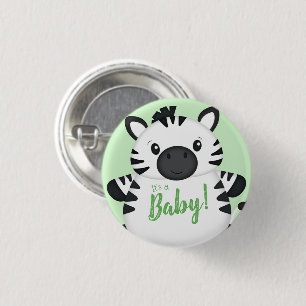 Zebra Baby Shower 1 Inch Round Button