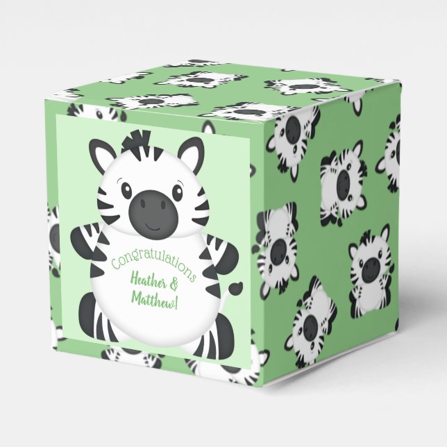 Zebra Baby Shower Favor Box (Front Side)