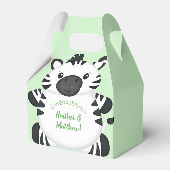 Zebra Baby Shower Favor Box (Front Side)