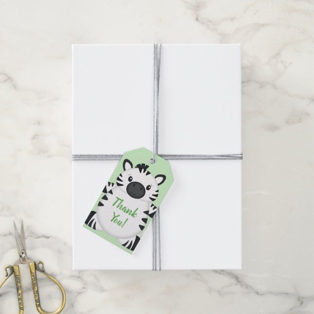 Zebra Baby Shower Gift Tags (With Twine)