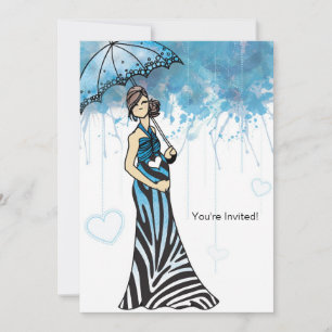 Zebra Baby Shower Invitation - Blue2