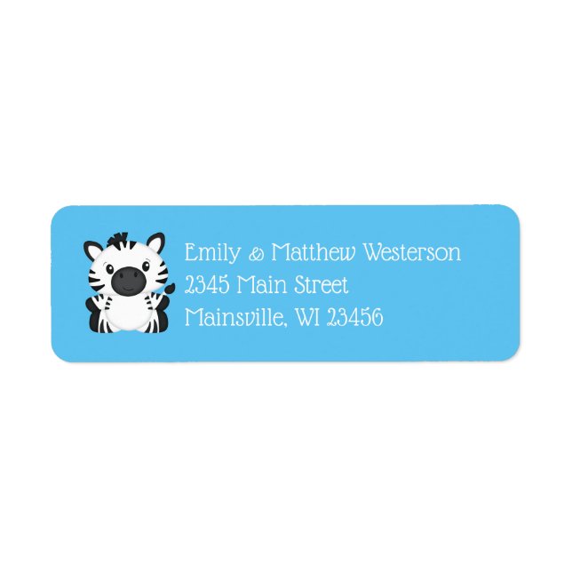 Zebra Baby shower Safari Blue Boy (Devant)