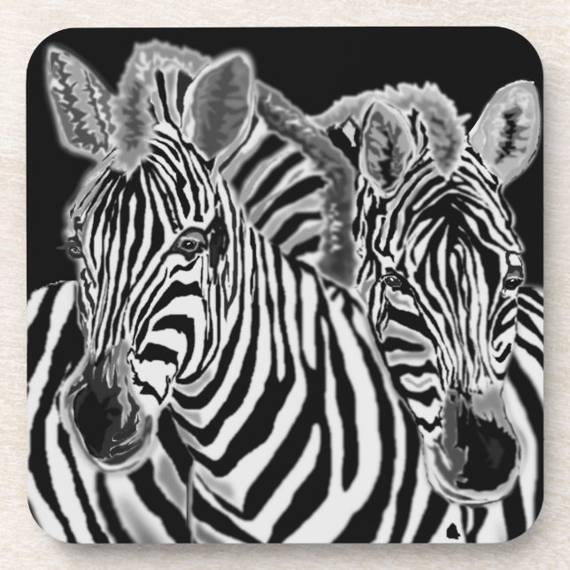 Zebra Beverage Coaster (Front)