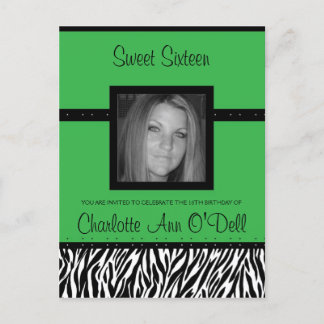 zebra; birthday invitation