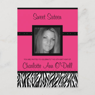 zebra; birthday invitation