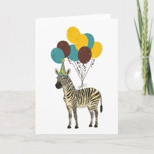 Zebra Birthday Party Greeting Card