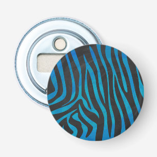 Zebra Black and Blue Print Bottle Opener