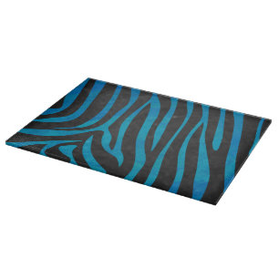 Zebra Black and Blue Print Cutting Board