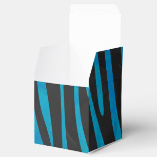 Zebra Black and Blue Print Favor Box