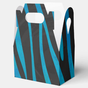 Zebra Black and Blue Print Favor Box