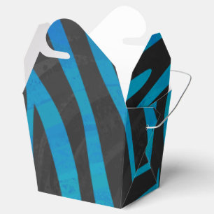 Zebra Black and Blue Print Favor Box
