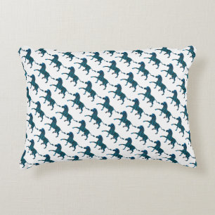 Zebra Black and Blue Silhouette Accent Pillow