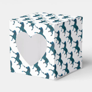 Zebra Black and Blue Silhouette Favor Box