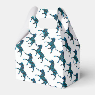 Zebra Black and Blue Silhouette Favor Box