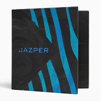 Zebra Black and Blue with Monogram