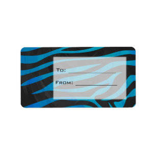 Zebra Black and Blue with Monogram Label