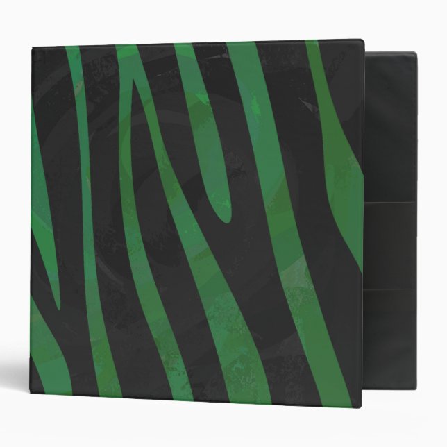 Zebra Black and Green Print Binder (Front/Inside)
