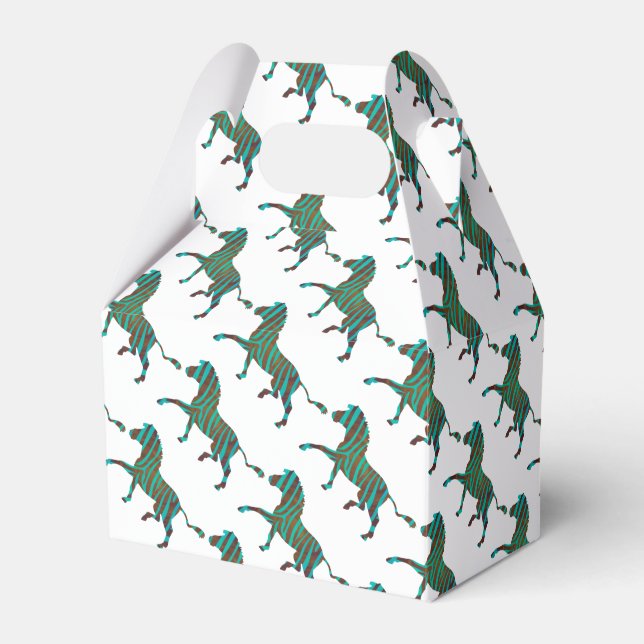 Zebra Black and Green Print Favor Box (Front Side)