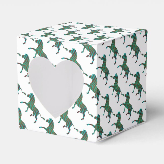 Zebra Black and Green Print Favor Box (Front Side)