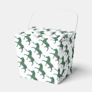 Zebra Black and Green Print Favor Box