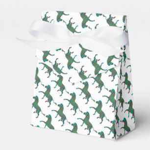 Zebra Black and Green Print Favor Box