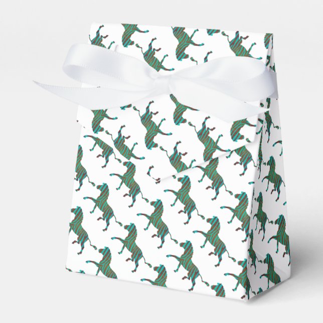 Zebra Black and Green Print Favor Box (Front Side)