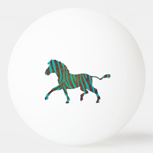 Zebra Black and Green Print Ping Pong Ball (Back)