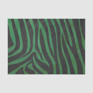 Zebra Black and Green Print Tissue Paper