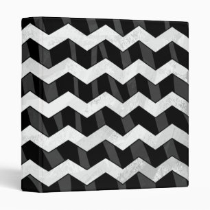 Zebra Black and Grey Chevron Binder