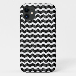 Zebra Black and Grey Chevron iPhone 11 Case