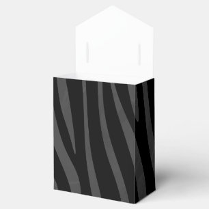 Zebra Black and Grey Print Favor Box