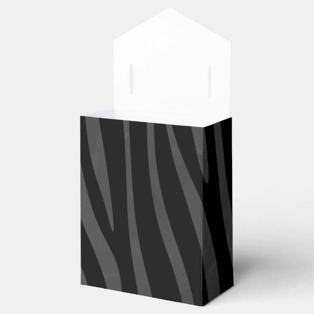 Zebra Black and Grey Print Favor Box (Opened)