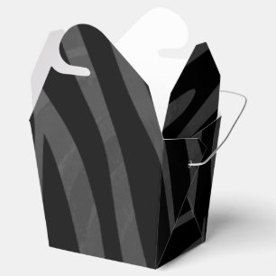 Zebra Black and Grey Print Favor Box