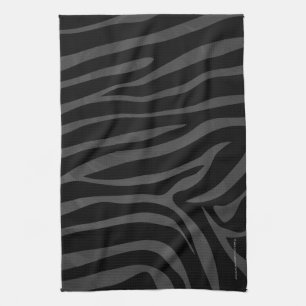 Zebra Black and Grey Print Kitchen Towel