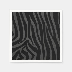 Zebra Black and Grey Print Napkin