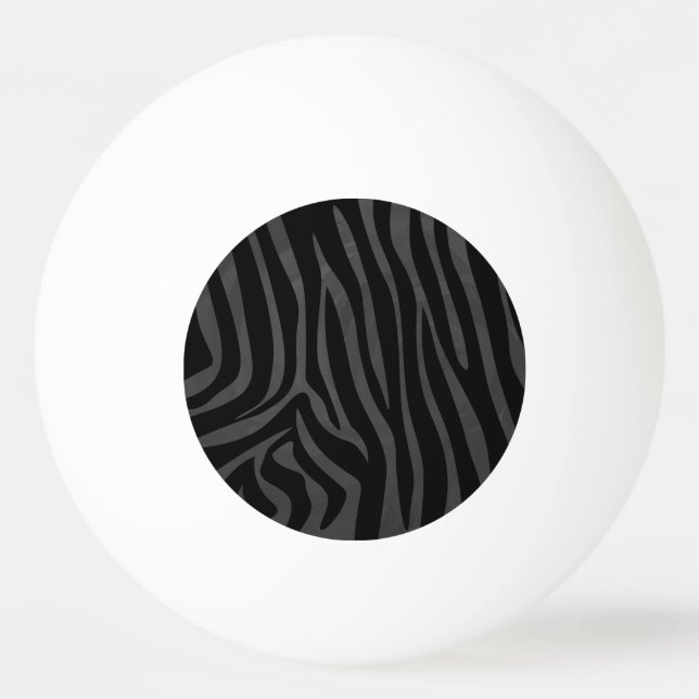 Zebra Black and Grey Print Ping Pong Ball (Front)