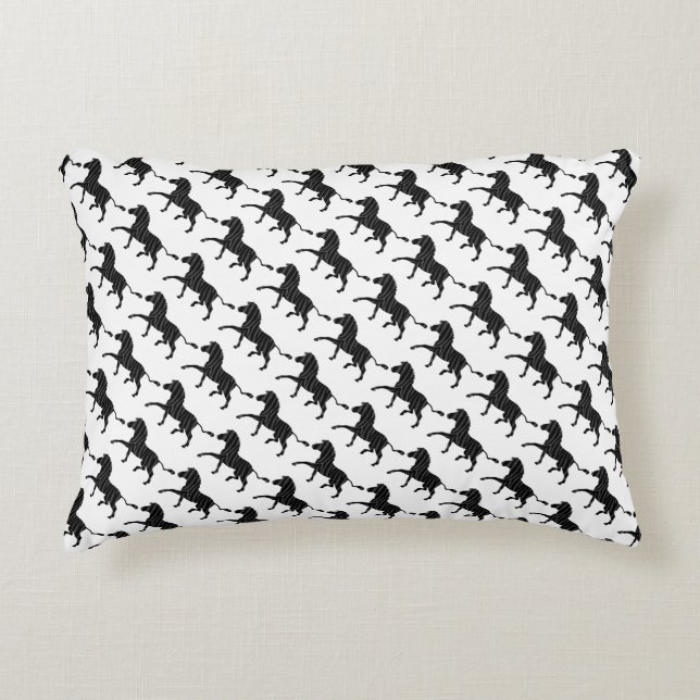Zebra Black and Grey Print Silhouette Accent Pillow (Front)