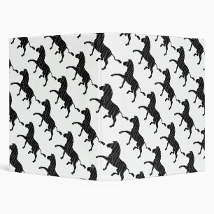 Zebra Black and Grey Print Silhouette Binder