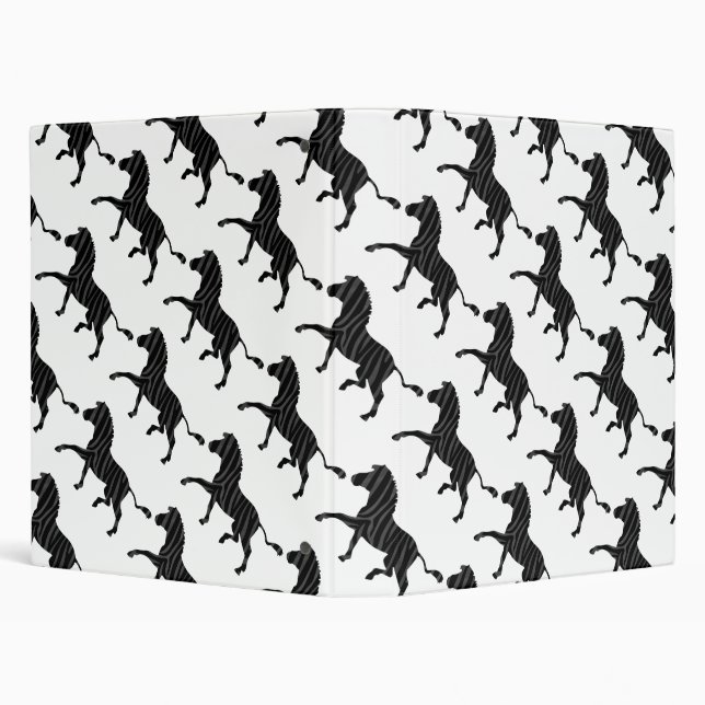 Zebra Black and Grey Print Silhouette Binder (Background)