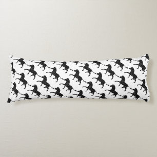 Zebra Black and Grey Print Silhouette Body Pillow