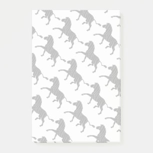 Zebra Black and Grey Print Silhouette Post-it Notes