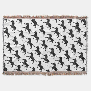 Zebra Black and Grey Print Silhouette Throw Blanket