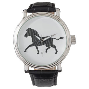 Zebra Black and Grey Print Silhouette Watch