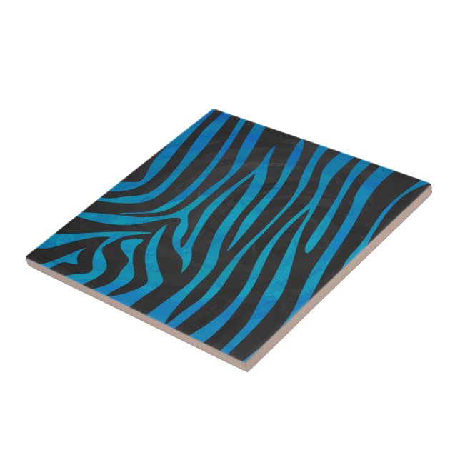Zebra Black and Grey Print Tile (Side)