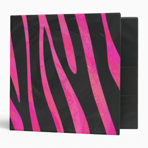 Zebra Black and Hot Pink Print Binder
