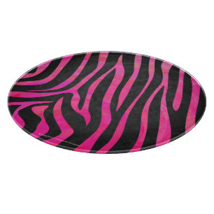 Zebra Black and Hot Pink Print Cutting Board
