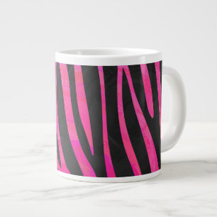 Zebra Black and Hot Pink Print Large Coffee Mug
