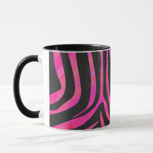 Zebra Black and Hot Pink Print Mug
