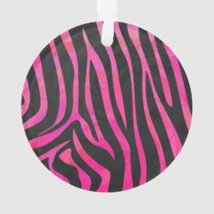 Zebra Black and Hot Pink Print Ornament