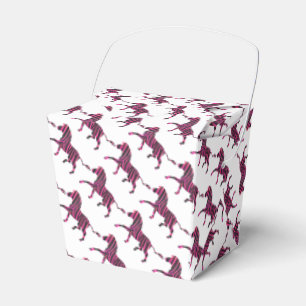 Zebra Black and Hot Pink Silhouette Favor Box